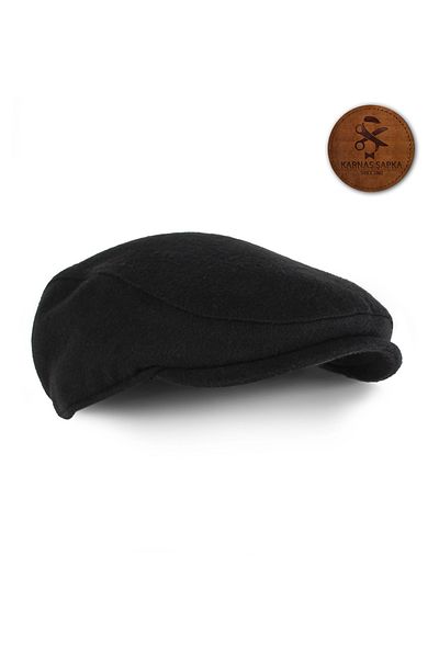 KARNAS ŞAPKA Tommy Shelby Black Stamp Winter Fabric - Anti-Sweat Satin Quilted Strap Lined Cap Hat