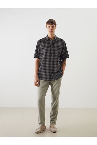 LC Waikiki Regular Fit Short Sleeve Plaid Men's Shirt