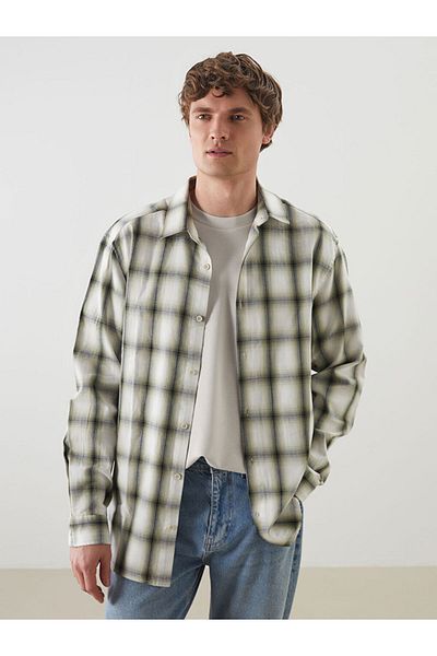 LC Waikiki Regular Fit Long Sleeve Plaid Gabardine Men's Shirt