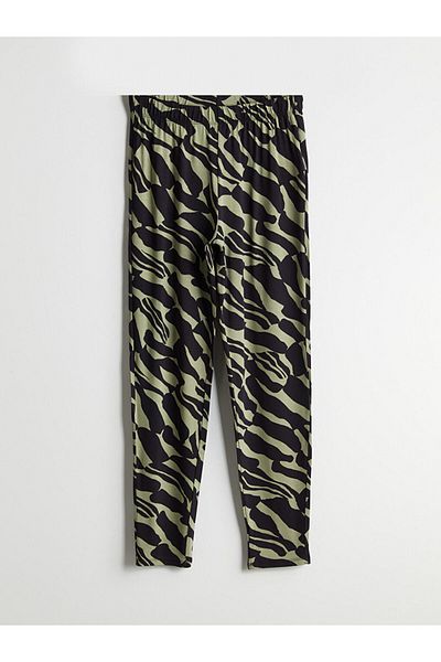 LC Waikiki Lcwaikiki Classic Khaki Elastic Waist Patterned Women's Trousers