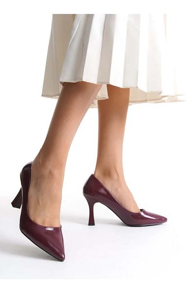 KOCAMANLAR Feles Goblet Heeled Women's Stiletto Shoes Bordo-Rugan