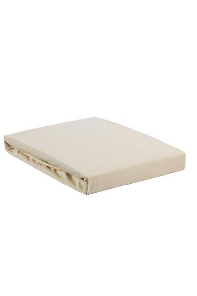 Kotonia Home Bed Set Cover With Elastic 100×200 20cm 1 Pillowcase 50×70cm, Cotton Jersey, Beige