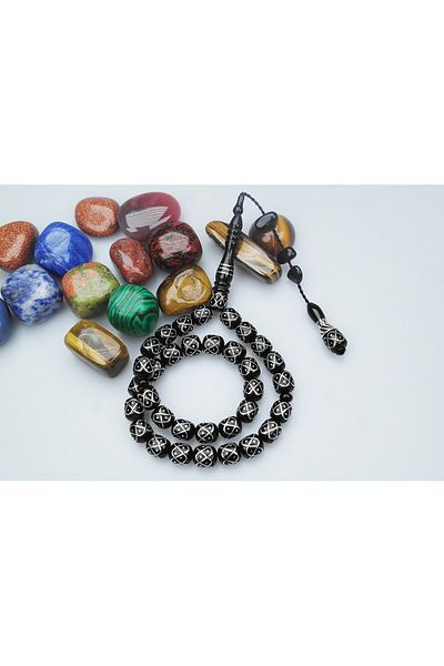 Skygo Oltu Stone Knitted Model Embroidered Rosary
