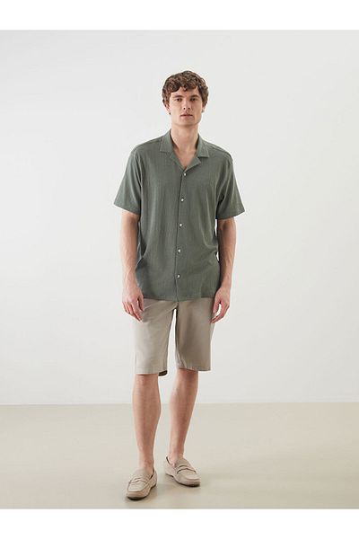 LC Waikiki Green Regular Fit Short Sleeve Men's Shirt