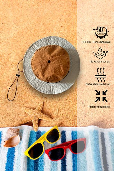 Moose Mood Multi-Color Breathable Summer Beach Sea Portable Bucket Hat with Uv Protection