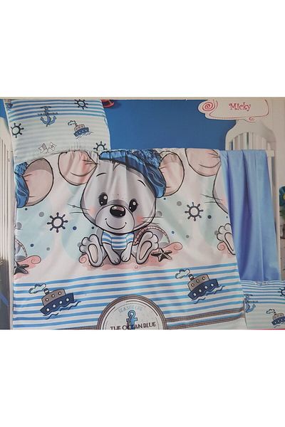 Kotonia Home Complete 4-Piece Baby Crib Bedding Set - Toys 25, 100% Cotton