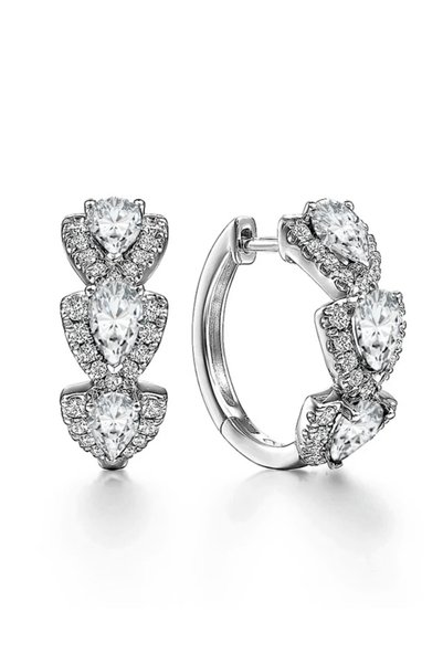 Brezza Lusso Jewelry Zirconia Taşlı Diamond Stylish Night Halka Kadın Gümüş K...