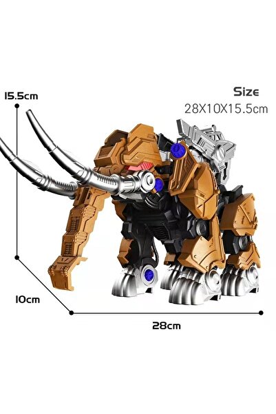 CUFFCUFFTOYS Pilli Mekanik Yürüyen Sök Tak Dinozor Mamut Dinazor Mammuthus