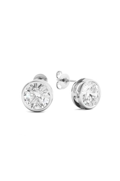 Brezza Lusso Jewelry 3 Cttw Dew Diamond Serisi Tektaş İthal Gümüş Kadın Küpe 7,5 Mm