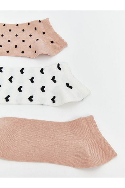 LC Waikiki Lcw Kids Pink Patterned Girls' Booties Socks 5-Piece