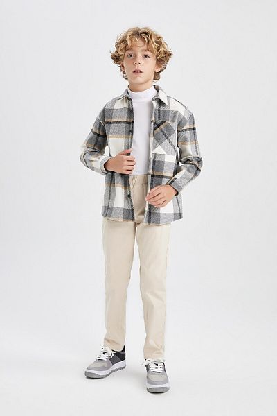 DeFacto Boy's Navy Blue Gabardine School Pants T8850A623Au