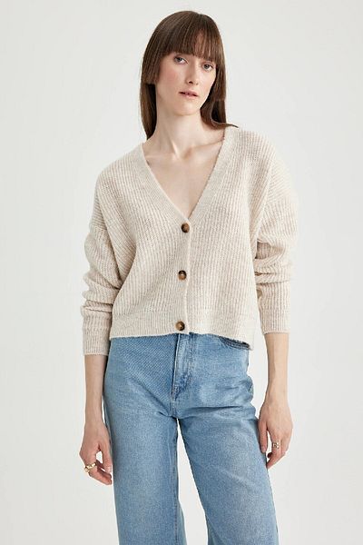 DeFacto V-Neck Regular Fit Thessaloniki Cardigan - R1262az23wn