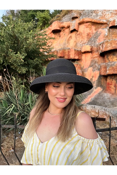 laviyonsa قبعة فيدورا من القش على شكل جرس