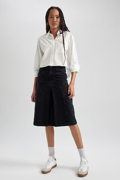 DeFacto Fustă Jean midi Fashion Fit A9386ax23hs