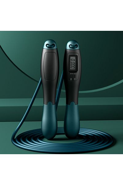 Choice blackish green 1 set of steel wire rope counting skipping rope sports equipment adult student exam s