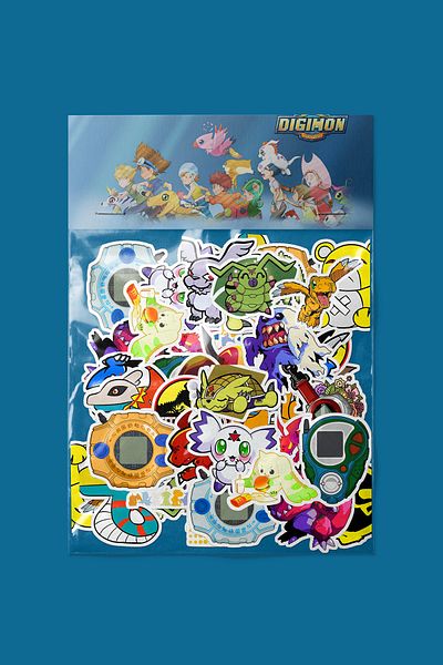 dadi ramba حزمة ملصقات Digimon - مجلة الرصاصة - جدول الأعمال - المخطط - دفتر الملاحظات - ملصق لاصق للكمبيوتر المحمول