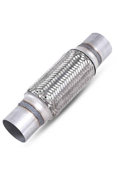 Monlion Egzoz Spiral Flex Borusu,51mmx 295mm Üniversal Tip,  Paslanmaz Çelik Çift Örgülü Flex Borusu
