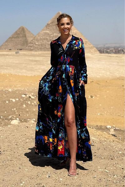 Nevin Kaya Moda فستان قميص أسود مدهون 100% قطن فيسكوز