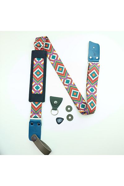 MEDUSA Etniska Sr Model Electric Guitar Strap, Strap Lock, Pick Holder, Head Connect Device