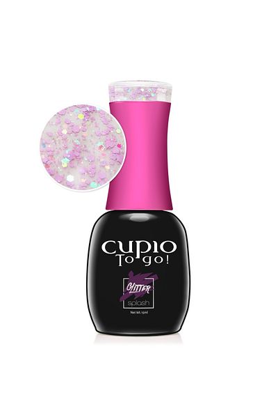 Cupio Oja semipermanenta Cupio To Go! Glitter Splash - Lavander Confetti 15 ml
