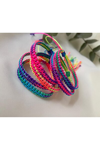 sabiha aksesuar renkli paraşüt ip makrome örgü bileklik(adet fiyatıdır)