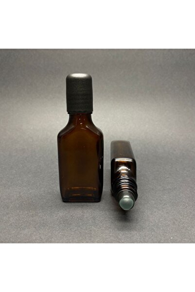 junibeliw 2 Adet Çok Amaçlı BOŞ 30ml Yassı Amber Boş RollOn Parfüm Yağ Şişesi...