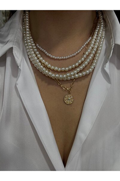 Butik Tasma çoklu inci kolye