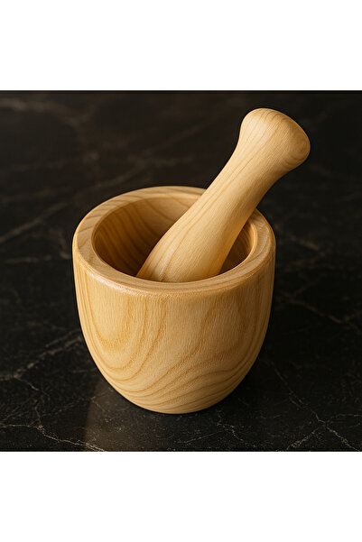 Home El Yapımı Dişbudak Ağacından Ahşap Havan & Tokmak Seti – Doğal, Sağlıklı, Dayanıklı, Yerli Üretim