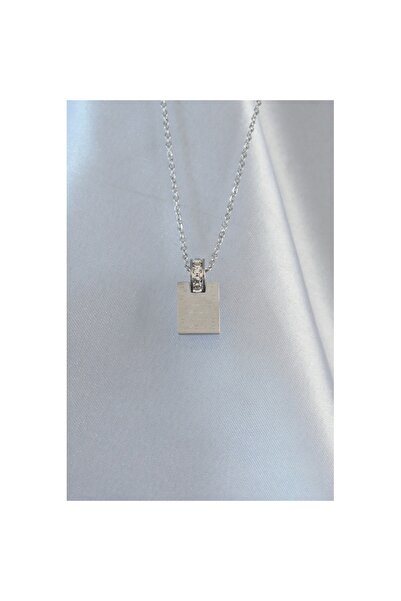 Skygo Zircon Stone Silver Color 316L Love Letter Necklace - TJ-BKO8908