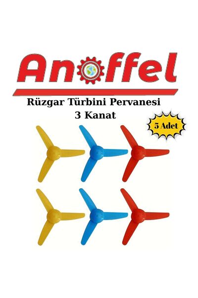 Anoffel Rüzgar Türbini Pervanesi 3 Yaprak Mini Deney Pervanesi 5 adet