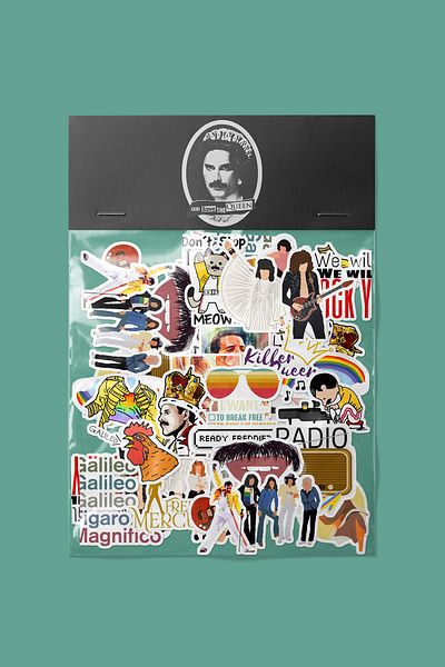 dadi ramba Pachet de autocolante Freddie Mercury Queen - Bullet Journal - Agenda - Planificator - Autocolant pentru laptop
