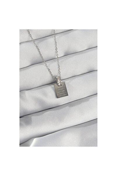 Skygo Zircon Stone Silver Color 316L Love Letter Necklace - TJ-BKO8908