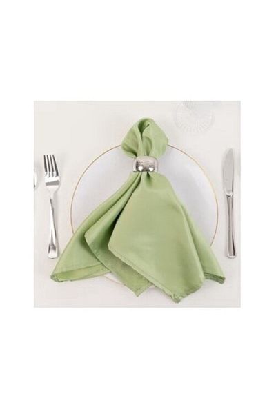 Kotonia Home Set of 10 Table Napkins 45x45 Cm, ​​Deluxe Satin Damask, 100% Cotton, Pistachio Green