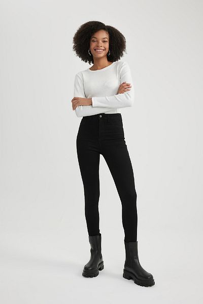 DeFacto Jegging s vysokým pasem - Skinny Leg Basic Jeans B7498Ax24Sp