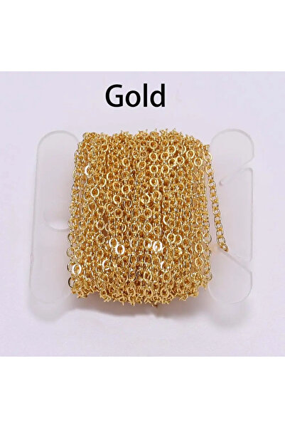 Choice 1.5 مم × 5 م ذهب 5 م/5.47 ياردة 1.5 2.0 2.5 مم سلسلة قلادة بيضاوية من ...