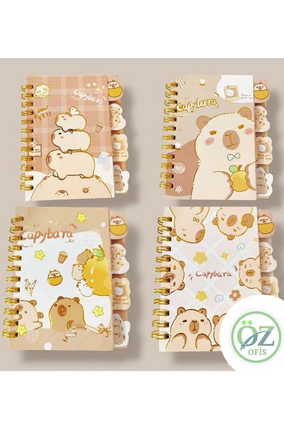 ÖZ OFİS Capybara Capybara 120 Page Ruled Notebook with Bookmark 1 Piece