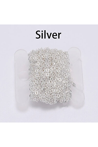 Choice 1.5 مم × 5 م فضة 5 م / 5.47 ياردة 1.5 2.0 2.5 مم نحاس برونزي سلسلة قلا...