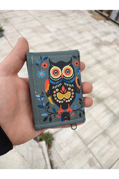 JANJAN Velcro Children's Wallet Sports Wallet Zipper Wallet Printed Wallet Owl Wallet