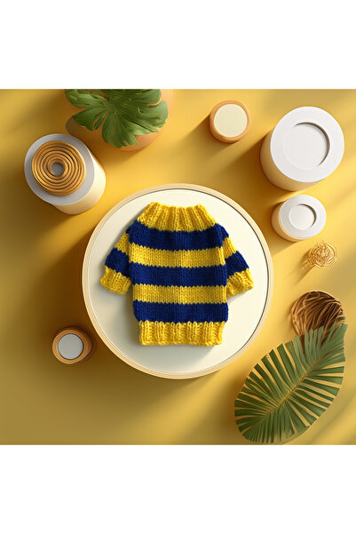 Lady Fify Tavşan için Sarı Lacivert Taraftar Kazak