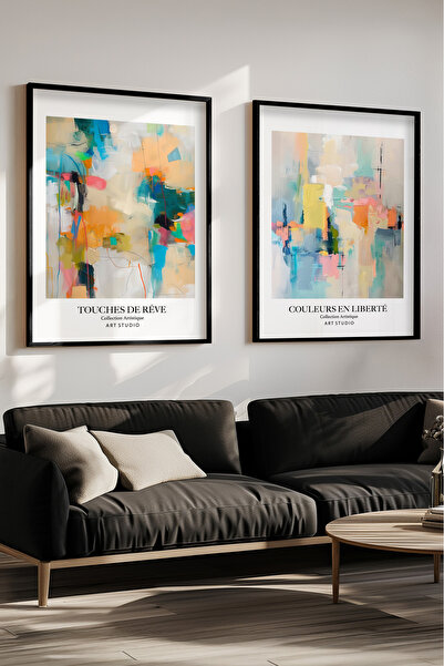 STARYUNA Efekat uljane slike, apstraktna moderna crna slika u drvenom okviru,...