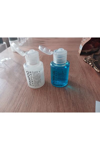 KAYAPETLASTİK 100 Er Pieces Disposable Hotel Type Mini Shampoo and Shower Gel. Flip-Top Lid.