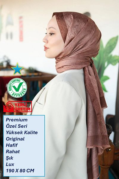 Hint İpek Premium Lux Original Monogram Shawl (Silk Voile, High Quality, Lightweight, Casual, Stylish, Testure Clothing)