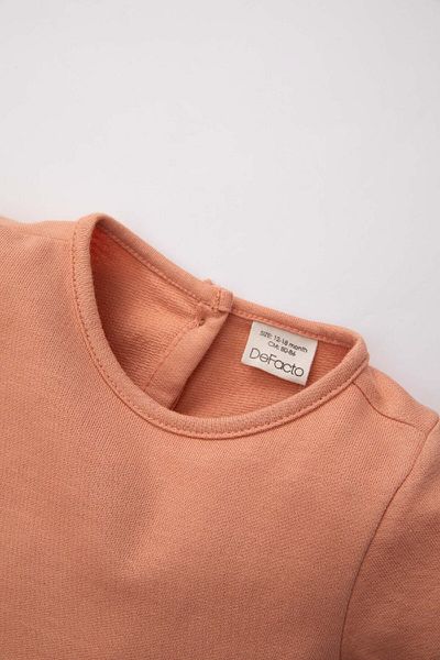 DeFacto Baby Girl Long Sleeve Basic Plain Dress B7610A524Sp