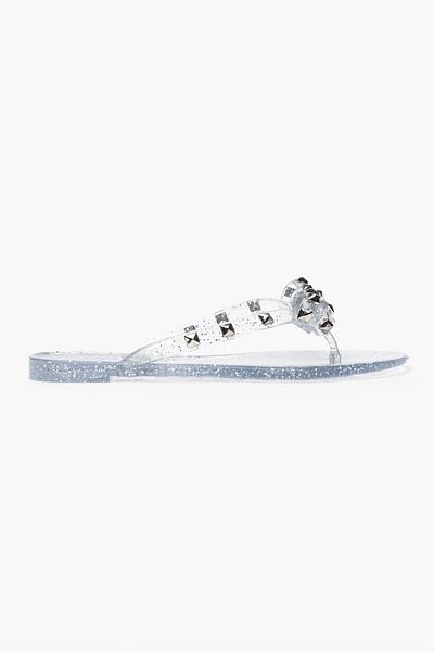 NİŞANTAŞI SHOES Echo Damen-Hausschuhe – transparenter Glitzer, mattes Steindetail und flache Sohle mit Schleife