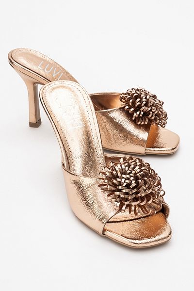 LuviShoes Shana Rose Floral Women's Thin Heeled Slippers