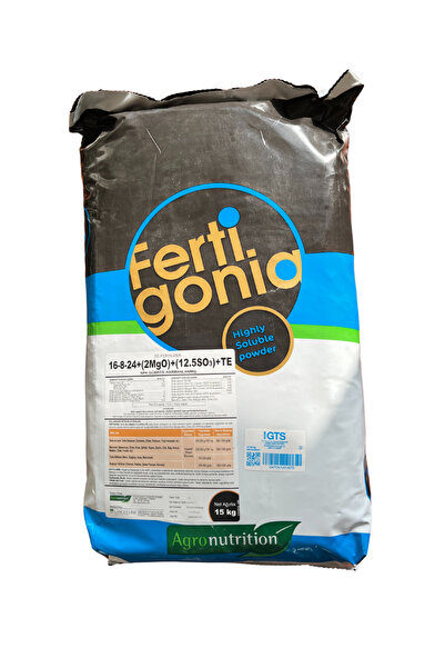 Agronutrition FERTİGONİA 16-8-24 15 KG AZOT,FOSFOR,POTASYUM, MAGNEZYUM,KÜKÜRT...