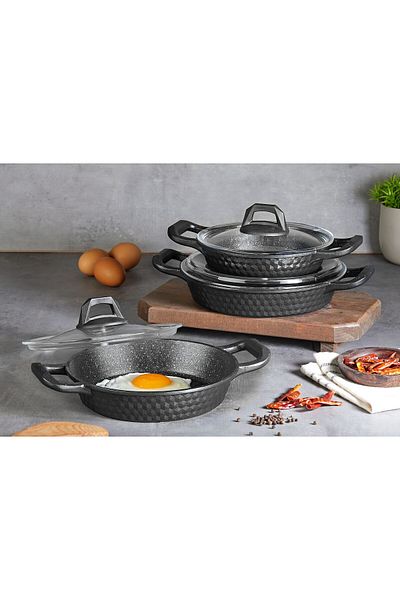 FC FİRST CLASS Platinum Series Cast Iron 3 Liter Saucepan Set with Lid