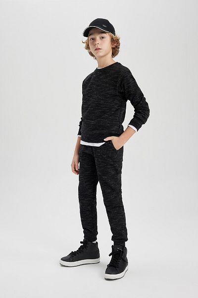 DeFacto Boy's Lace-Up Waist Elastic Leg Pocket Jogger Sweatpants B8915A823Cw