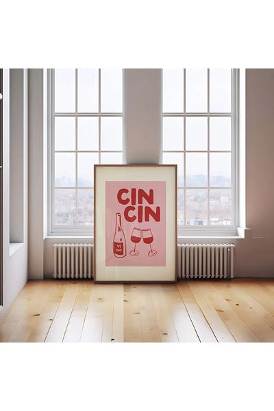 512 STORE Cin Cin Cocktail Aesthetic Wall Decor Poster Painting Unframed Poster Themed Adaptation Poster