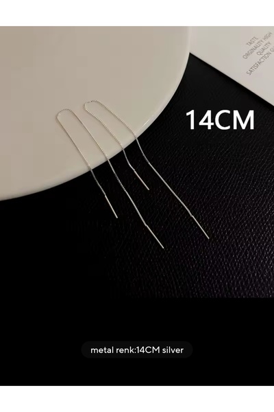 TakıConcept 2 Adet Presli Yılan Zincir Küpe, Kadın Küpe, Uzun Küpe